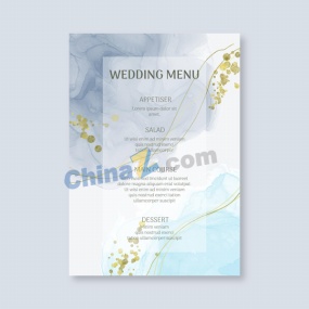 小清新精致婚礼菜单模板